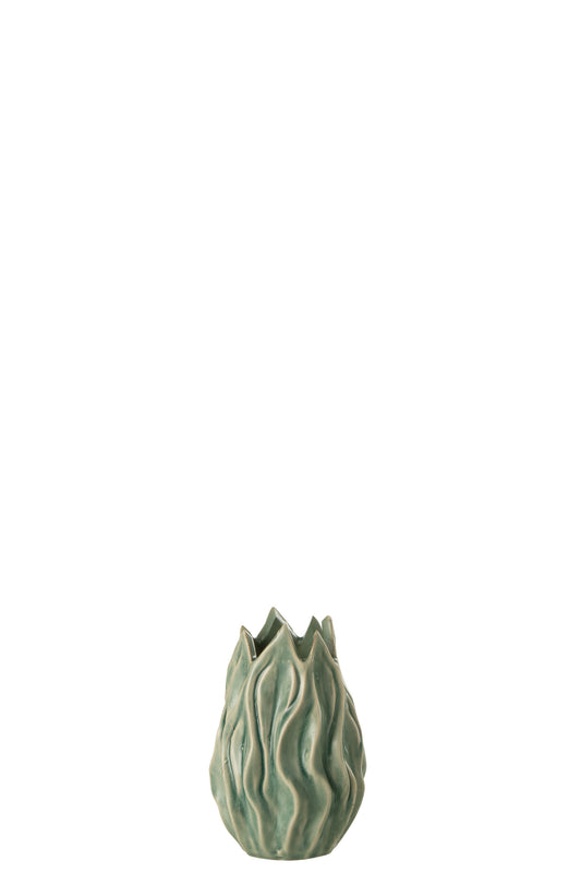 VASE IVY STEINGUT GRÜN SMALL