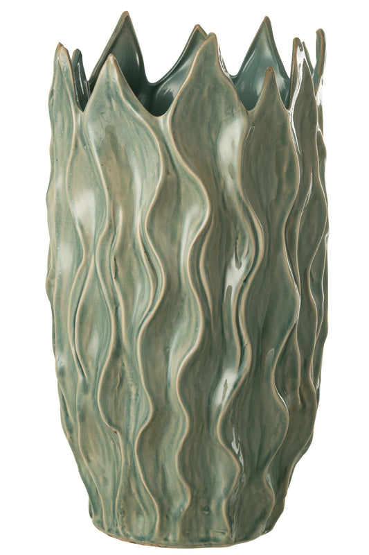 VASE IVY STEINGUT GRÜN EXTRA LARGE